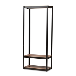 Baxton Studio Elton Modern and Contemporary Black Finished Metal 3-Shelf Free-Standing Closet Storage Organizer